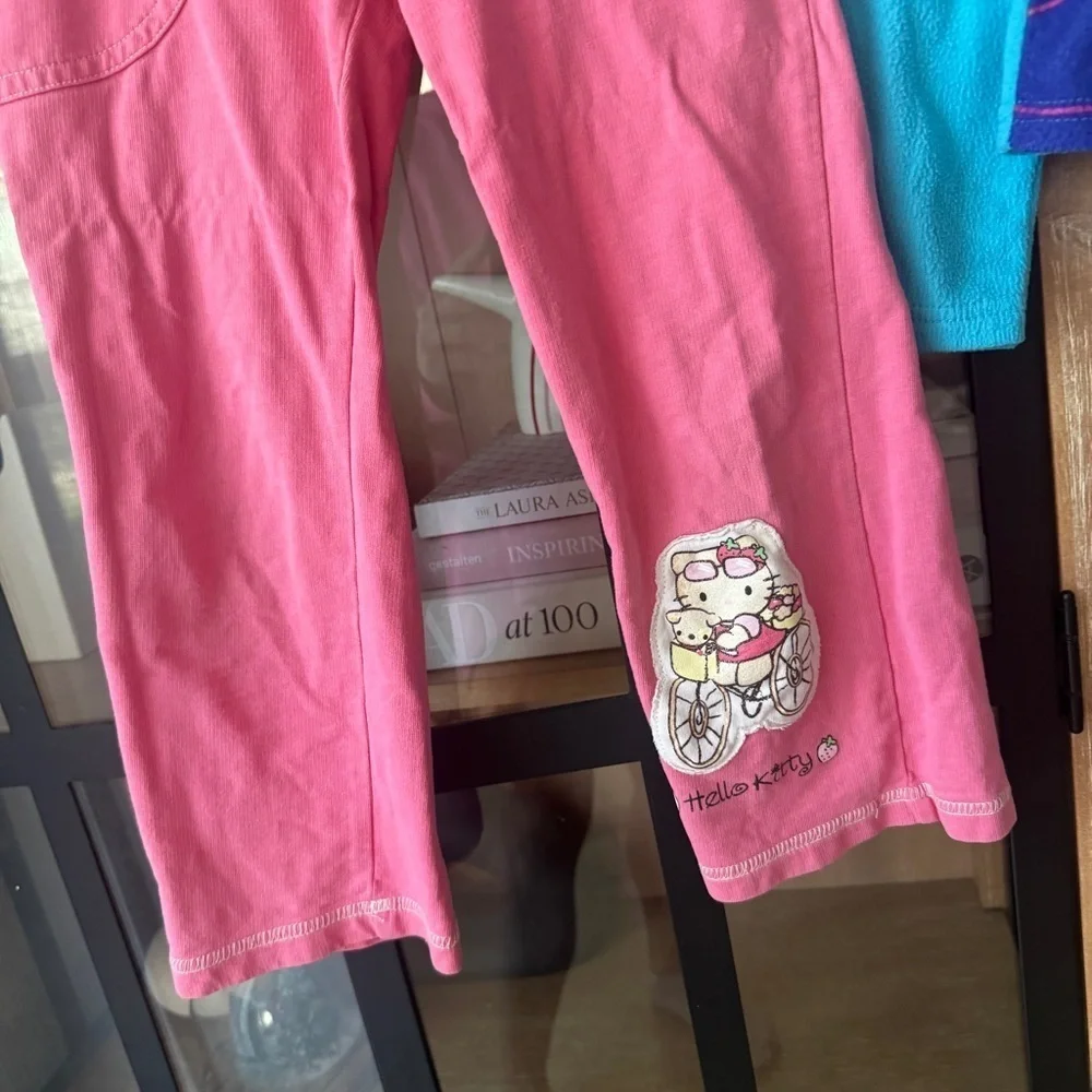 Vintage y2k 2008 Hello Kitty set toddler girl pajama long sleeve tee pants flare